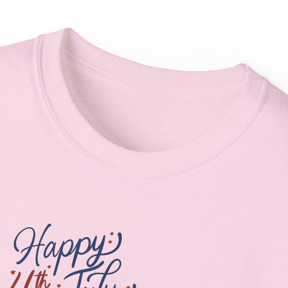 Fourth of July Fireworks Tee — "Happy 4th July" Patriotic Rocket T-Shirt