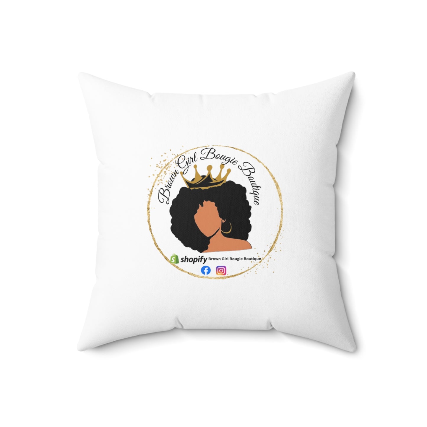 Peacock-Spun Polyester Square Pillow