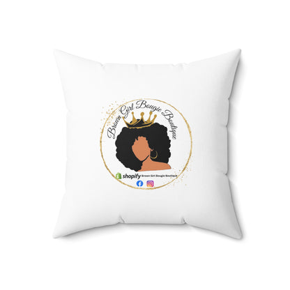 Peacock-Spun Polyester Square Pillow