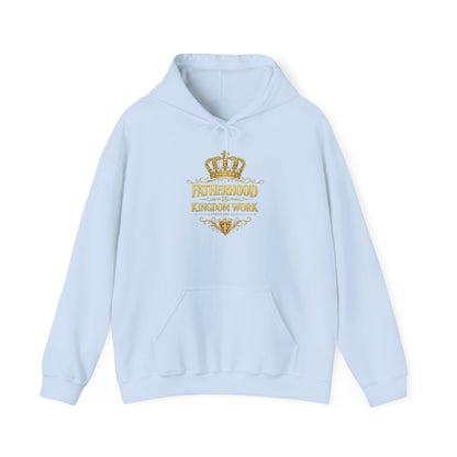 Fatherhood Kingdom Work Hoodie — Christian Dad Crown Design