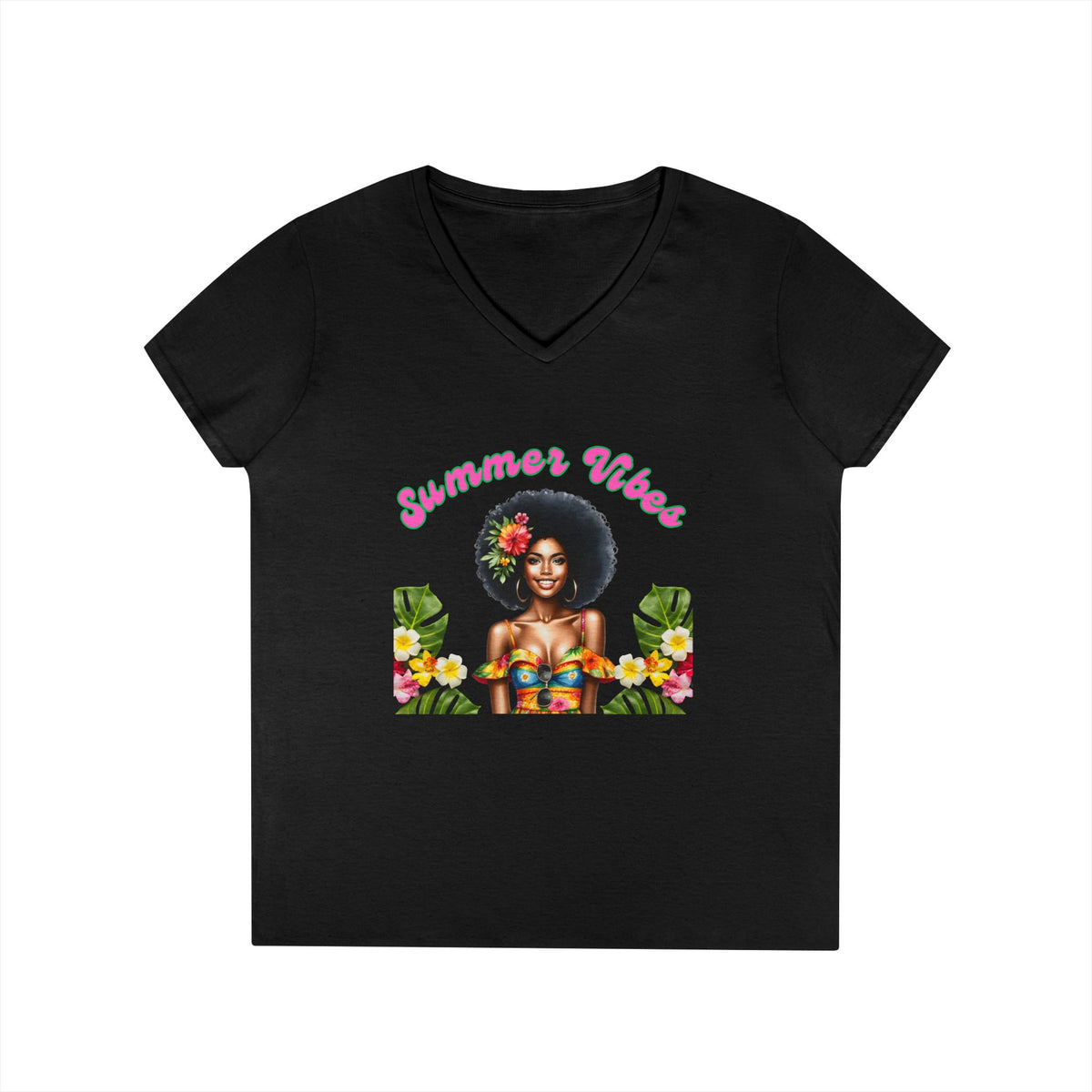Summer Vibes Ladies' V-Neck T-Shirt 3