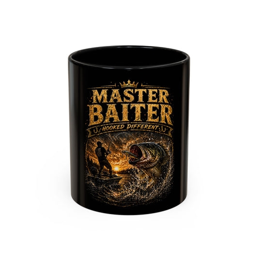 Master Baiter Fishing Coffee Mug – Funny Fisherman 11/15oz Accent Mug