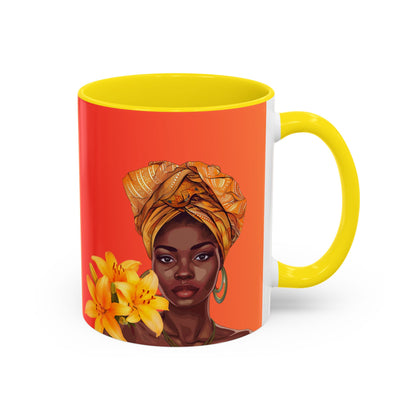 Queen Lily Coffee Mug - Colorful Floral Design