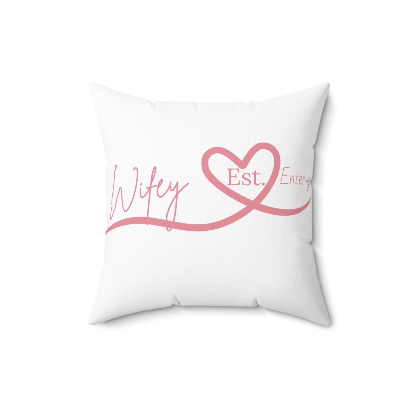 Wifey Est. Heart Decorative Pillow — Romantic Newlywed Anniversary Accent