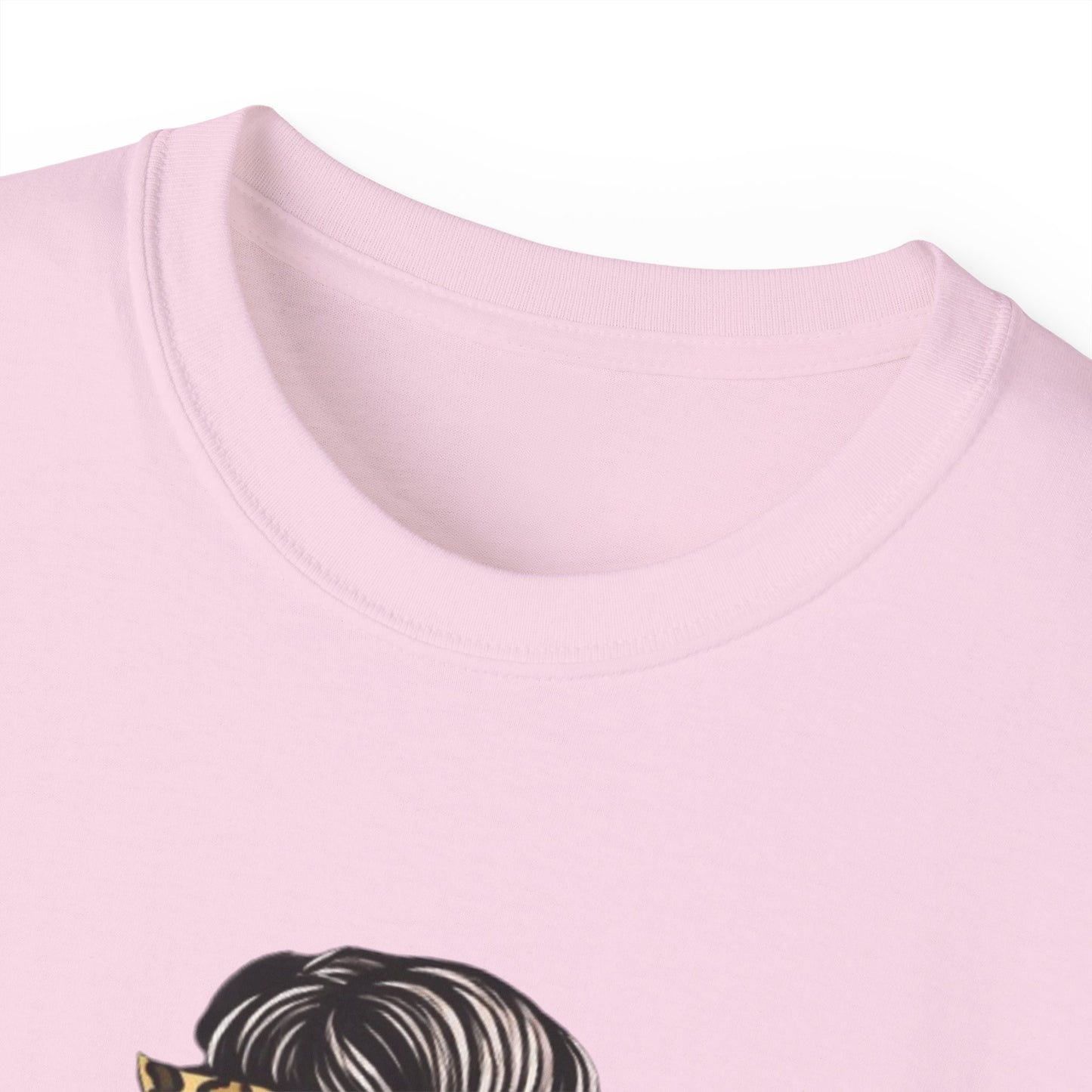 Mom Life Tee — Leopard Bun Graphic Cotton T‑Shirt