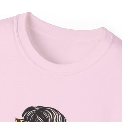 Mom Life Tee — Leopard Bun Graphic Cotton T‑Shirt