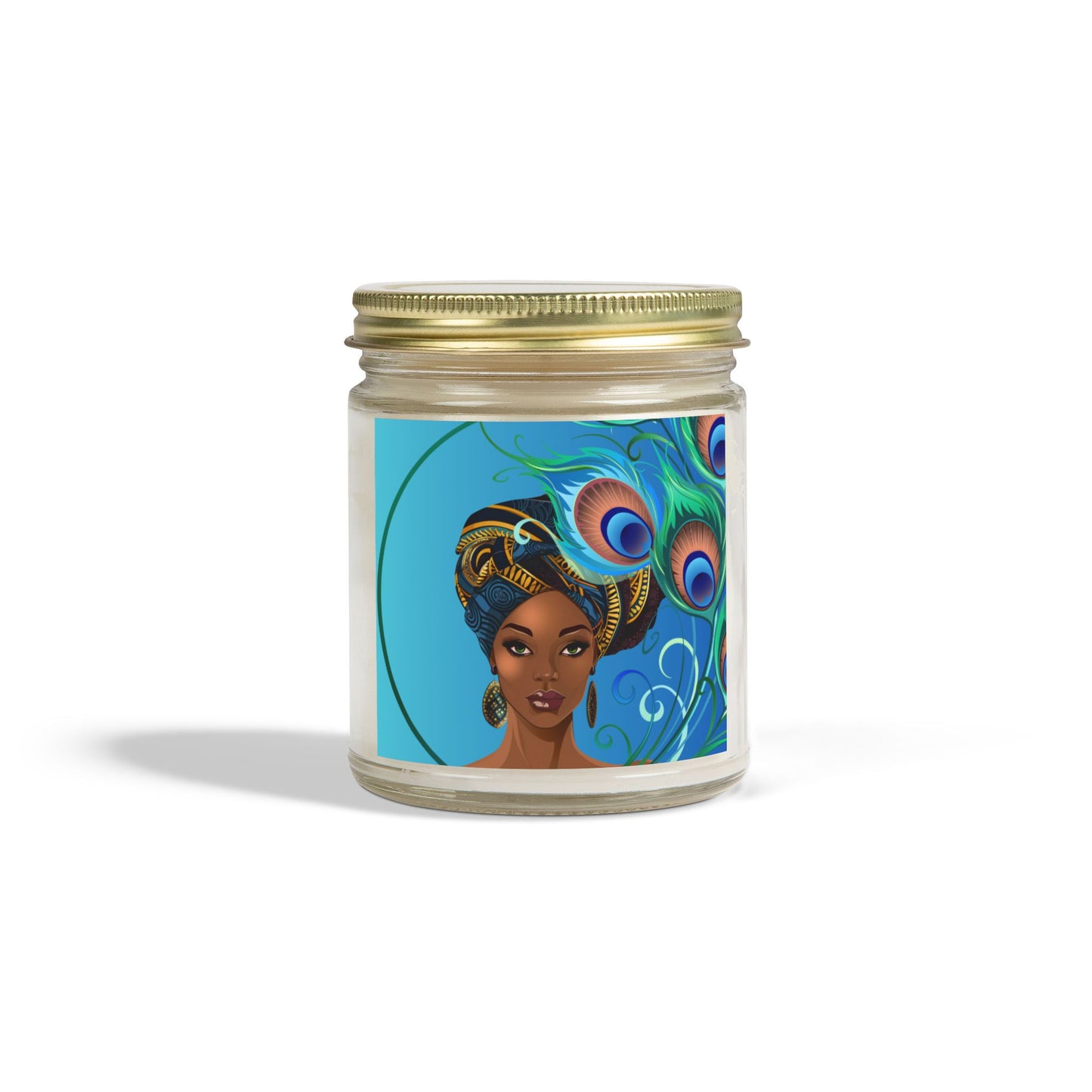Peacock-Scented Candles, Coconut Apricot Wax (4oz, 9oz)