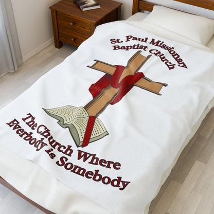 Christian Church Plush Blanket — "St. Paul Missionary Baptist Church: The Church Where Everybody is Somebody"