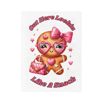 Lookin Like A Snack 1-Velveteen Microfiber Blanket (White)