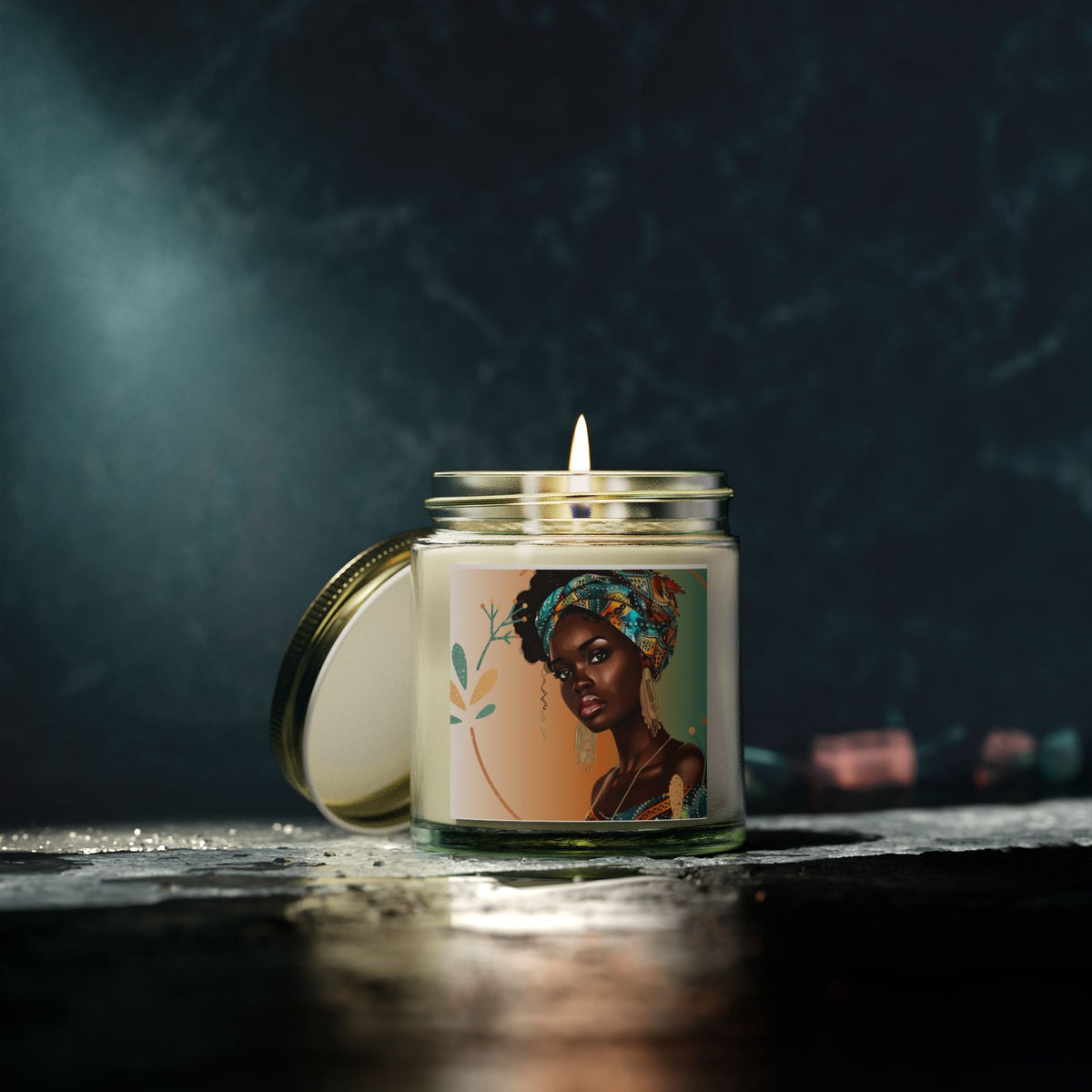 Teal-Scented Candles, Coconut Apricot Wax (4oz, 9oz)