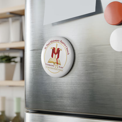 St. Paul Missionary Baptist Church 75th Anniversary Round Button Magnet