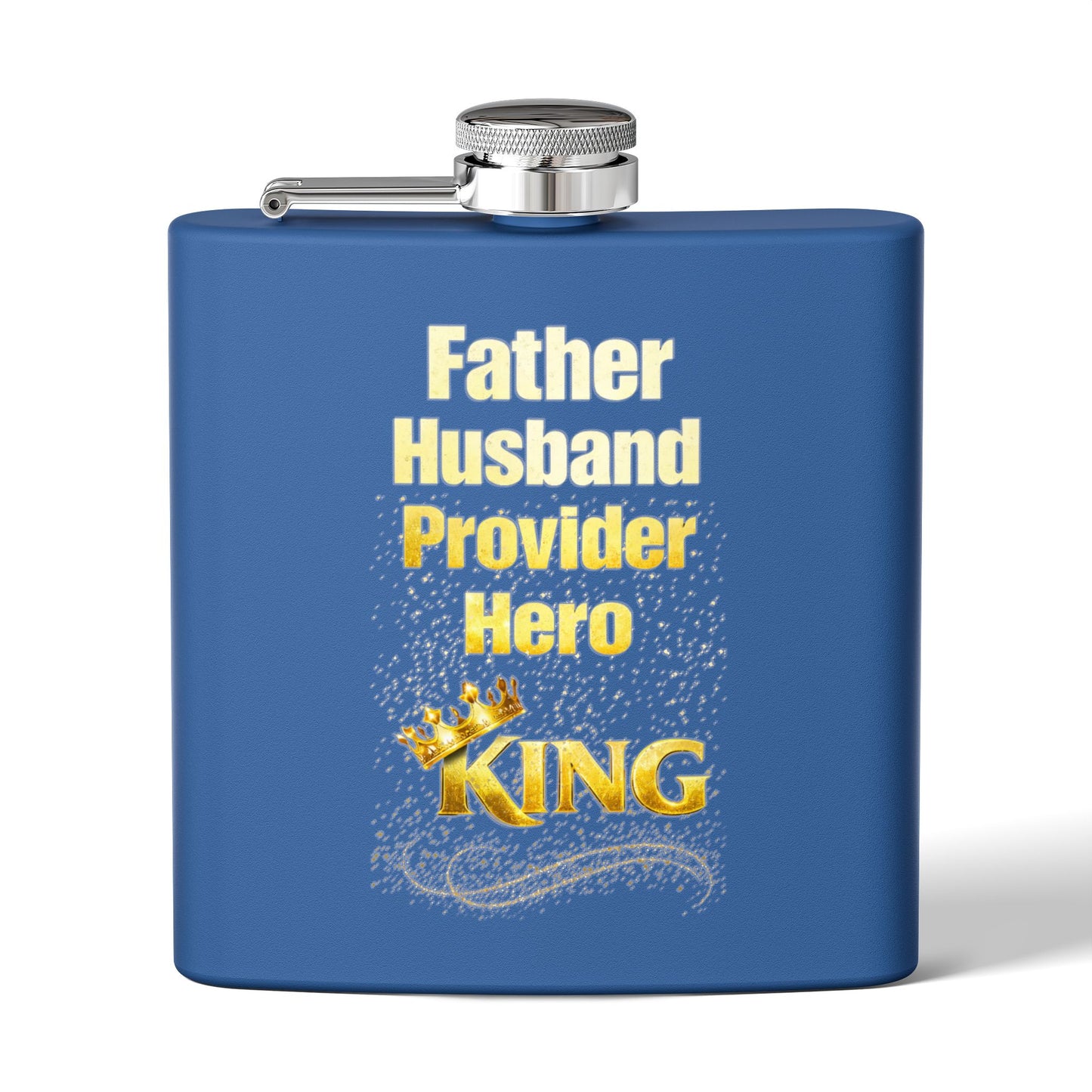 "Father Husband Provider Hero" 6oz Stainless Steel Flask- Gift for Dad