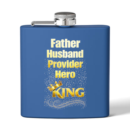 "Father Husband Provider Hero" 6oz Stainless Steel Flask- Gift for Dad