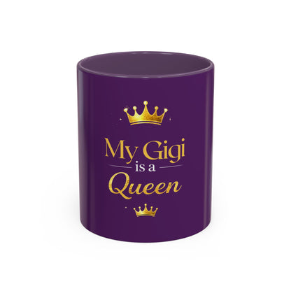 My Gigi Is a Queen Mug — Purple Accent Coffee Cup for Grandmother Gifts