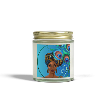 Peacock-Scented Candles, Coconut Apricot Wax (4oz, 9oz)