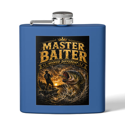 Master Baiter Fishing Stainless Steel Flask — 6oz Orange Hip Flask