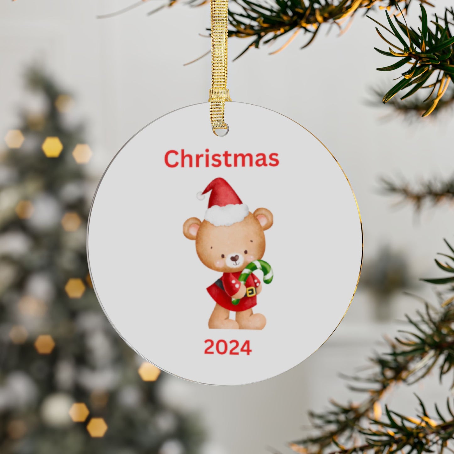 Bear w/Green Candy Cane