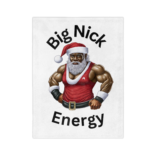 Big Nick Energy Velveteen Microfiber Blanket (White)