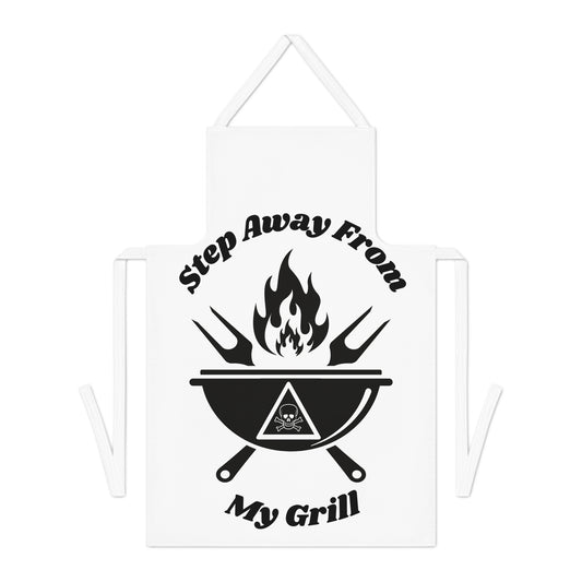 Step Away From My Grill Apron-White