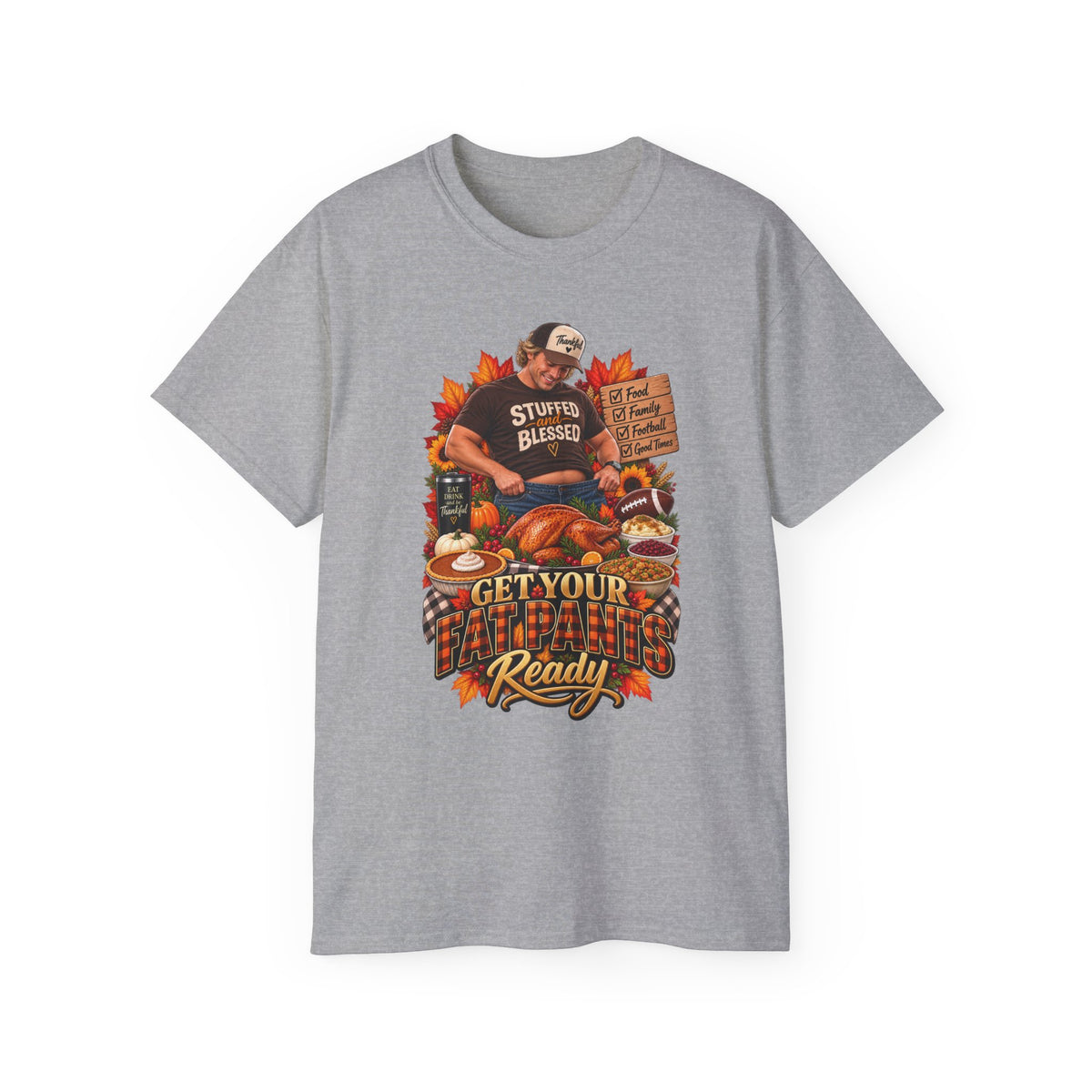 Thanksgiving "Stuffed & Blessed" T-Shirt — Get Your Turkey Ready Holiday Tee