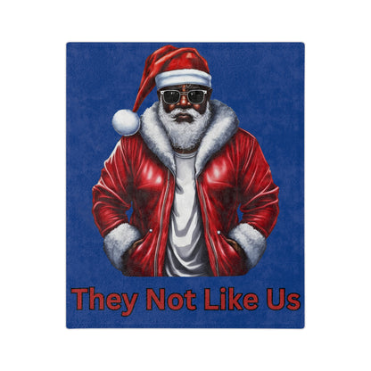 They Not Like Us-Velveteen Microfiber Blanket (Dk Blue)