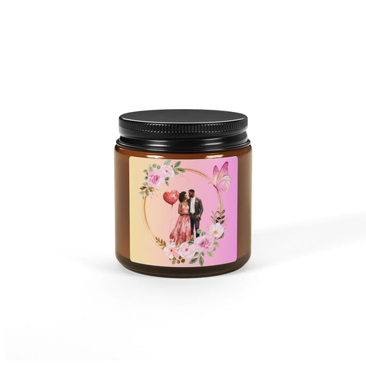 Heart Smile-Scented Soy Candle (Multi-Size, Amber Jar)