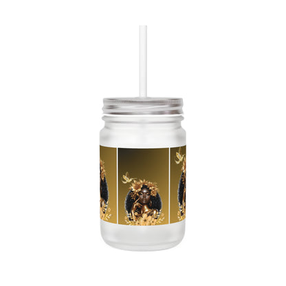 Queen Hummingbird Mason Jar with Straw