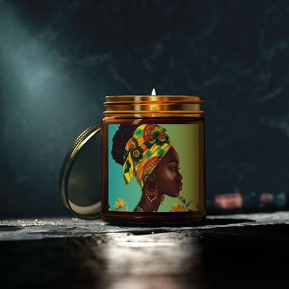 Yellow Flower-Scented Candles, Coconut Apricot Wax (4oz, 9oz)