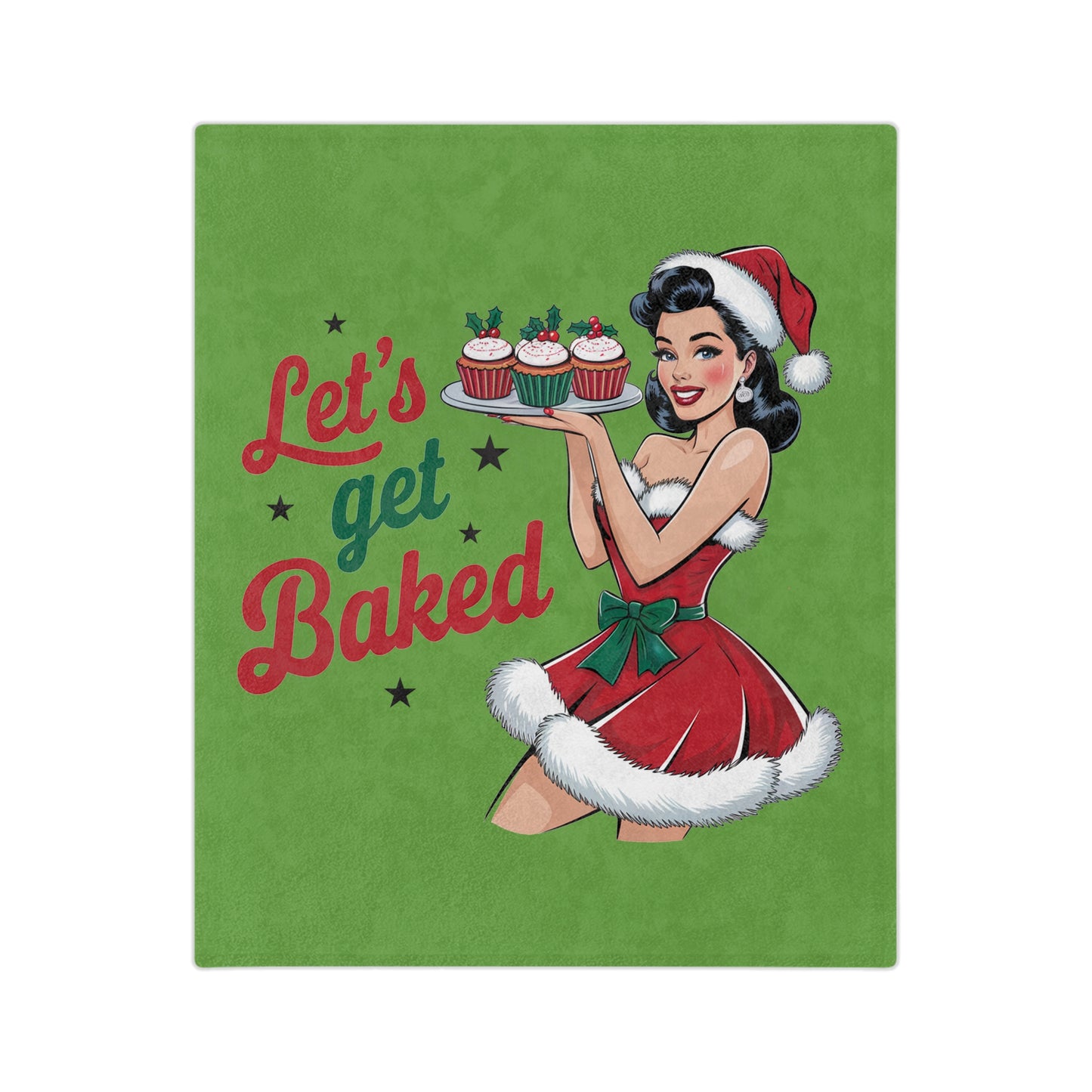 Let's Get Baked-Velveteen Microfiber Blanket (Lt Green)