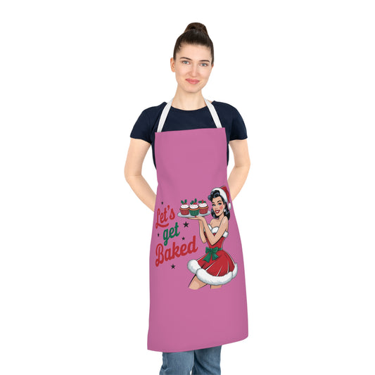 Let's Get Baked-Adult Apron (AOP) (Lt Pink)