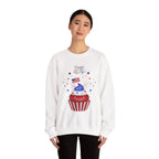 4th of July Patriotic Cupcake Crewneck Sweatshirt