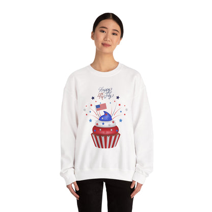 4th of July Patriotic Cupcake Crewneck Sweatshirt