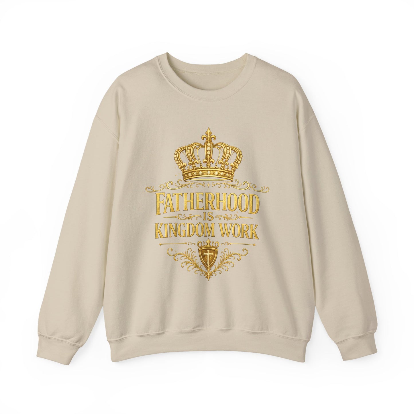Fatherhood Is Kingdom Work Sweatshirt — Inspirational Christian Dad Crewneck