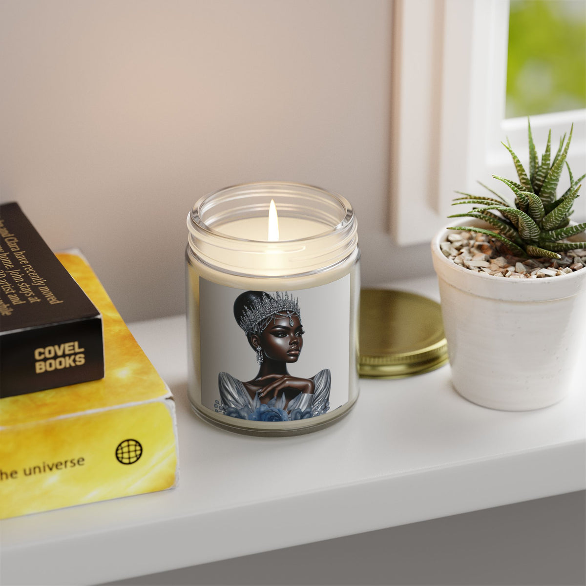 Silver-Scented Candles, Coconut Apricot Wax (4oz, 9oz)
