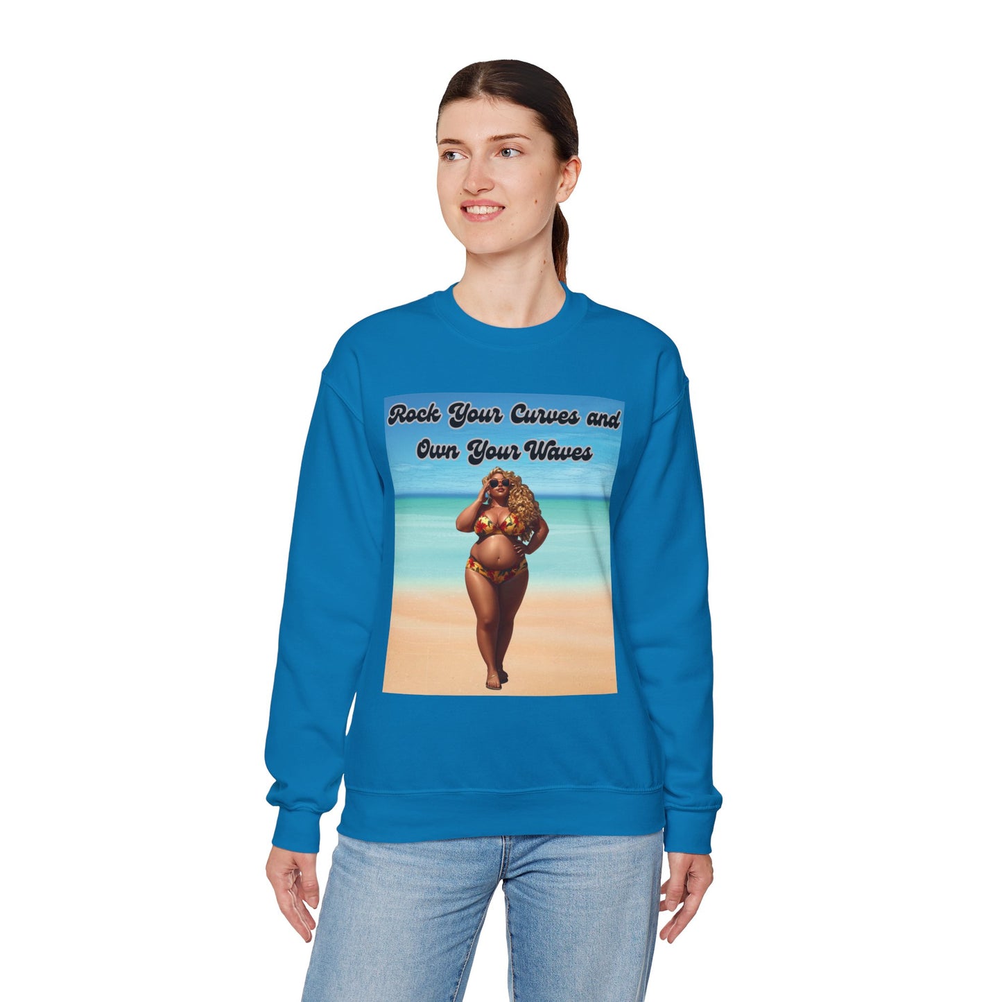 Rock Your Curves and Own Your Waves Crewneck Sweatshirt