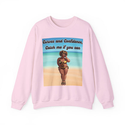 Curves and Confidence Catch Me If You Can Sweatshirt, Unisex Crewneck Sweatshirt