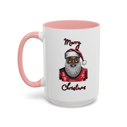 Black Santa-Accent Coffee Mug (11, 15oz) (Red)