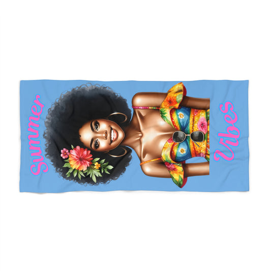 Vibrant Summer Beach Towel 4-Lt Blue