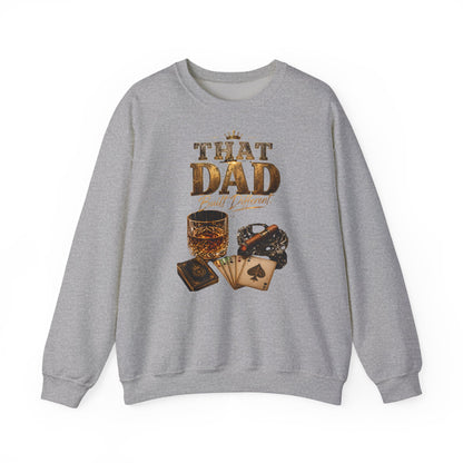 That Dad Built Different Sweatshirt – Whiskey, Cigar & Poker Crewneck