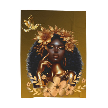 Hummingbird-Velveteen Plush Blanket