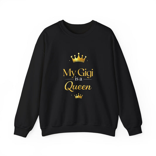 Gigi Crewneck Sweatshirt — "My Gigi is a Queen" Gold Crown Graphic
