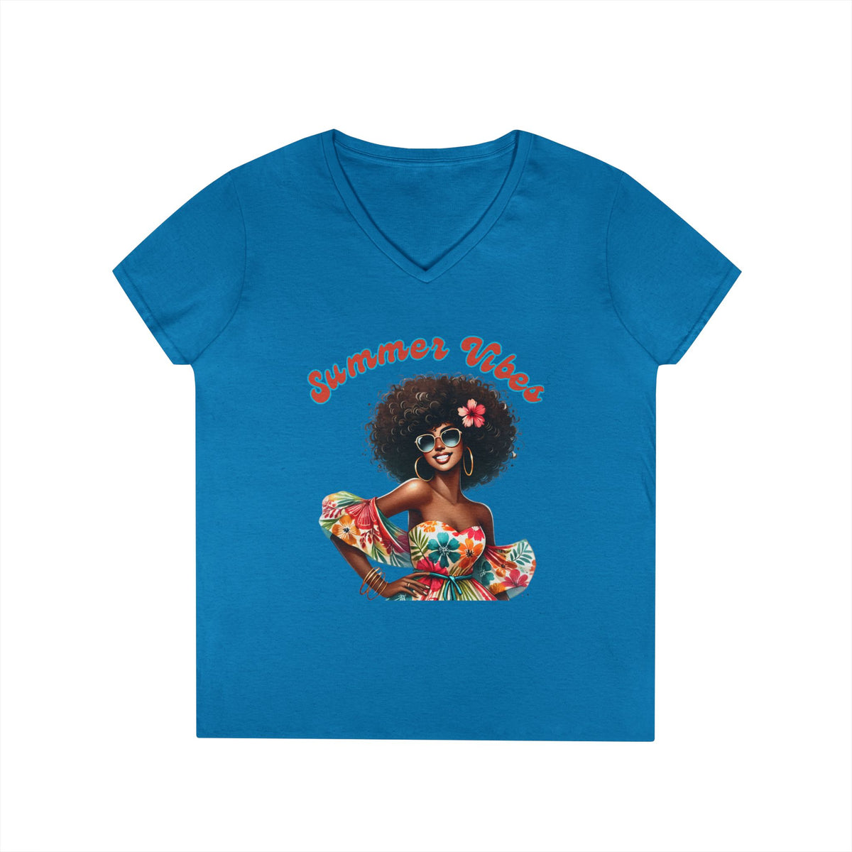 Vibrant Summer Vibes 2 V-Neck T-Shirt