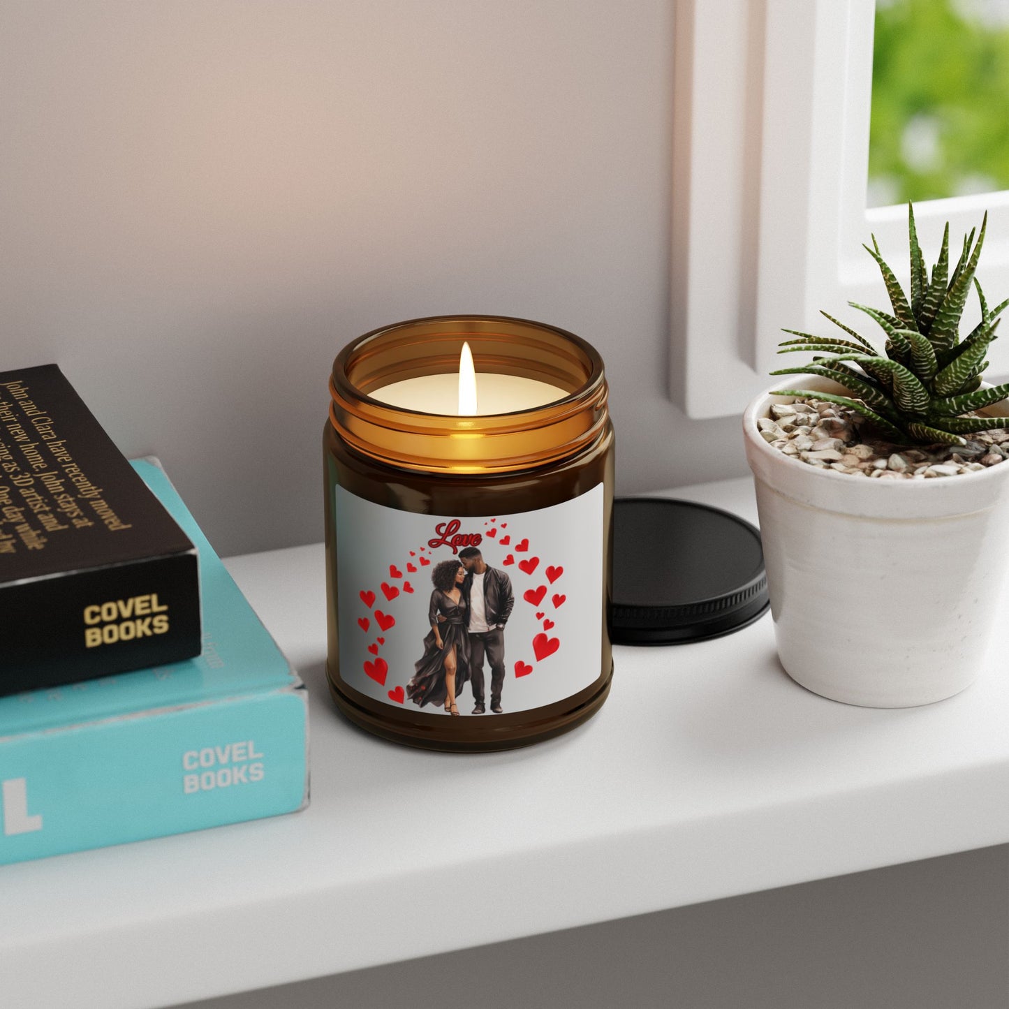 Love-Scented Soy Candle (Multi-Size, Amber Jar)