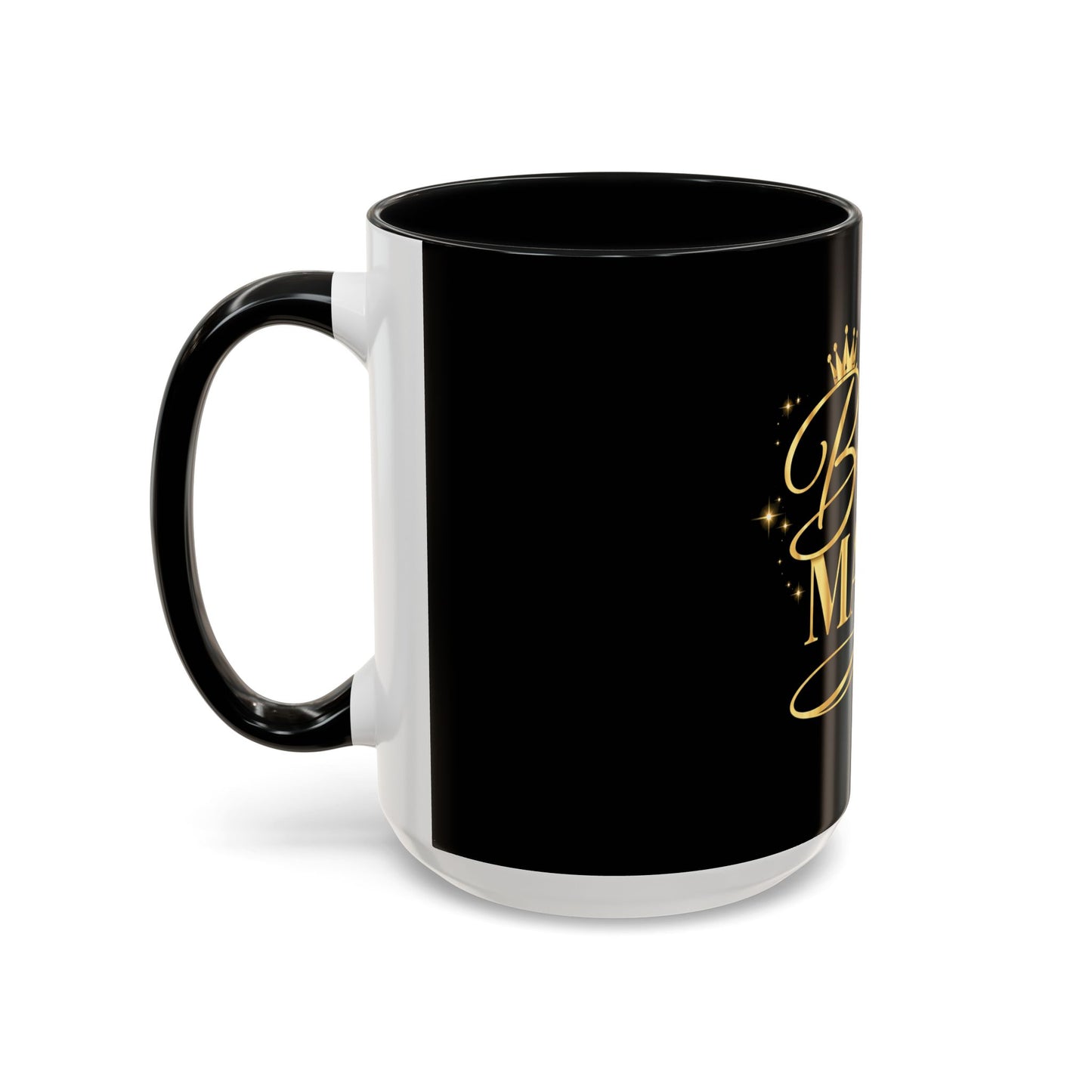 Bougie Mama Black Accent Coffee Mug — Gold Script Mom Gift (11/15oz)