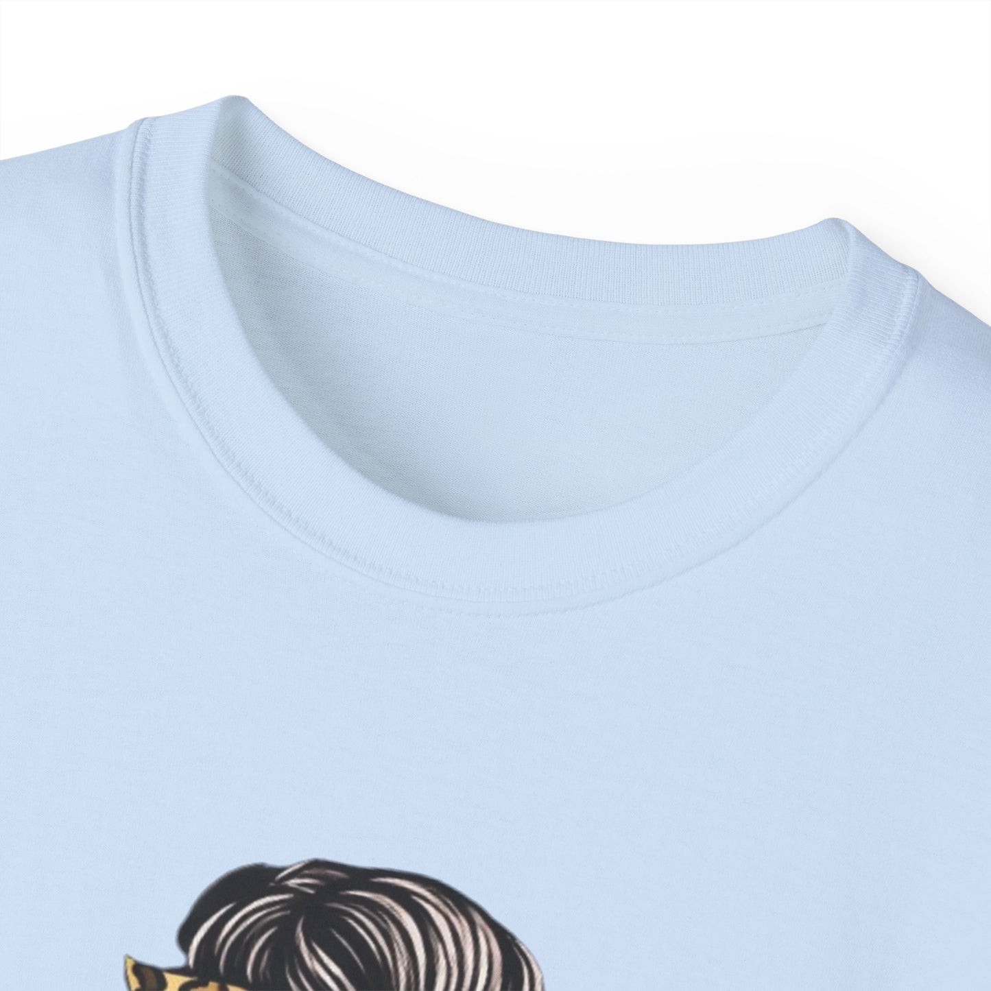 Mom Life Tee — Leopard Bun Graphic Cotton T‑Shirt