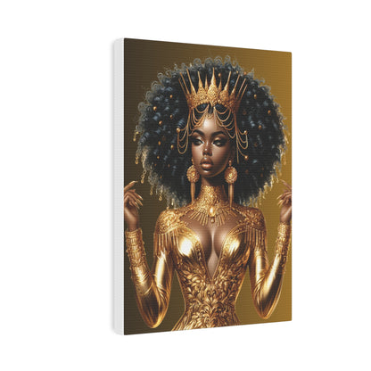 Golden Goddess- Canvas Photo Tile - Afrocentric Wall Art for Home Decor
