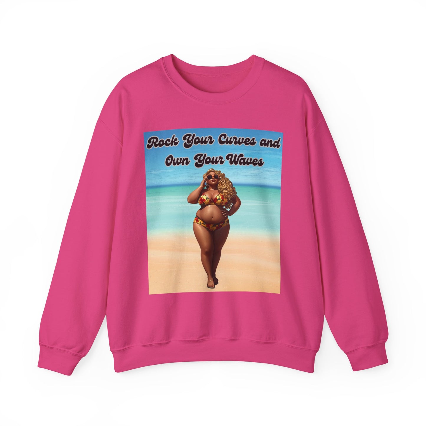 Rock Your Curves and Own Your Waves Crewneck Sweatshirt