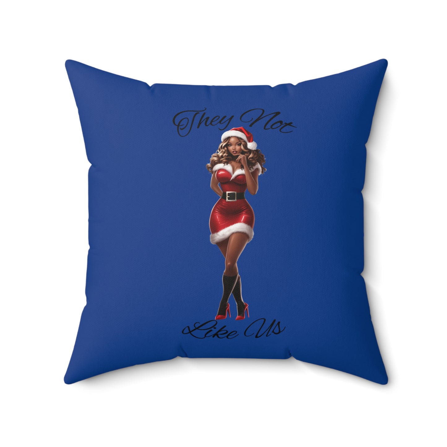 They Not Like Us 3- (Dk Blue) Spun Polyester Square Pillow