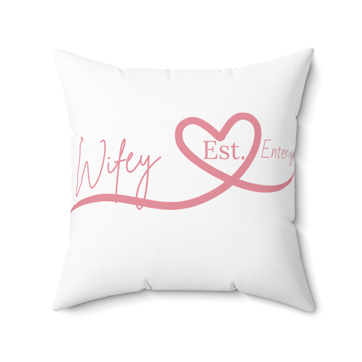 Wifey Est. Heart Decorative Pillow — Romantic Newlywed Anniversary Accent