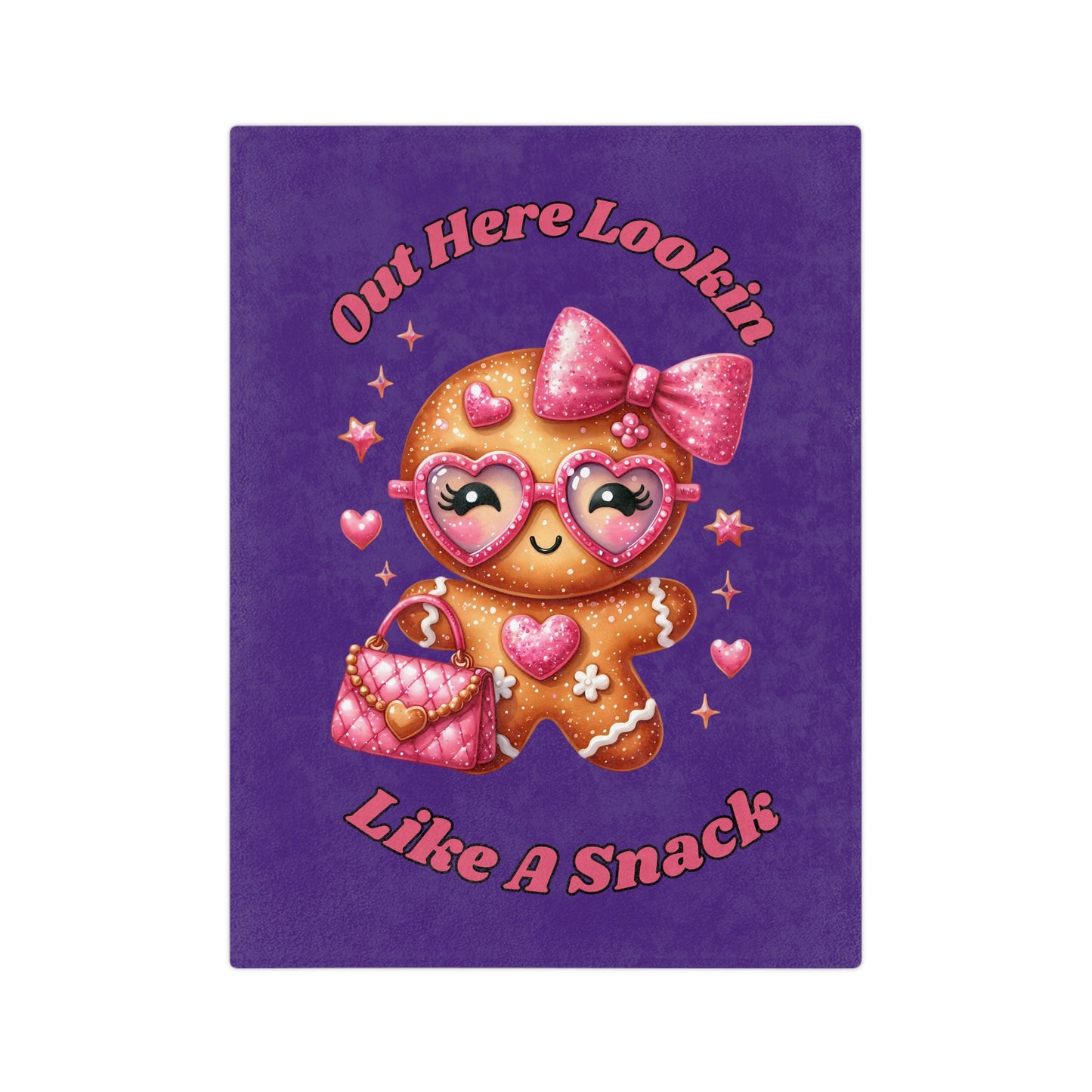 Lookin Like A Snack-1-Velveteen Microfiber Blanket (Dk Purple)